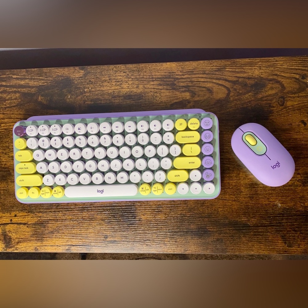 Logitech POP keyboard and mouse.